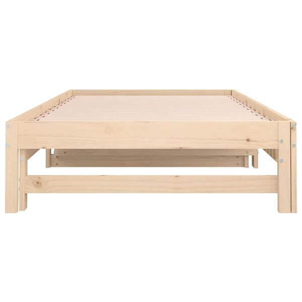 vidaXL Καναπές Κρεβάτι Συρόμενος 2x(90x200) εκ. από Μασίφ Ξύλο Πεύκου