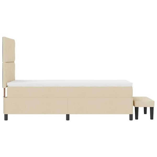 vidaXL Κρεβάτι με ελατήρια με στρώμα Κρεμ 90 x 200 cm ύφασμα
