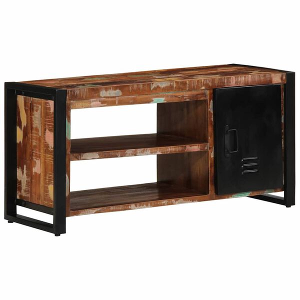 vidaXL Παγκάκι Παπουτσιών Πολύχρωμο Μασίφ ανακυκλωμένο ξύλο