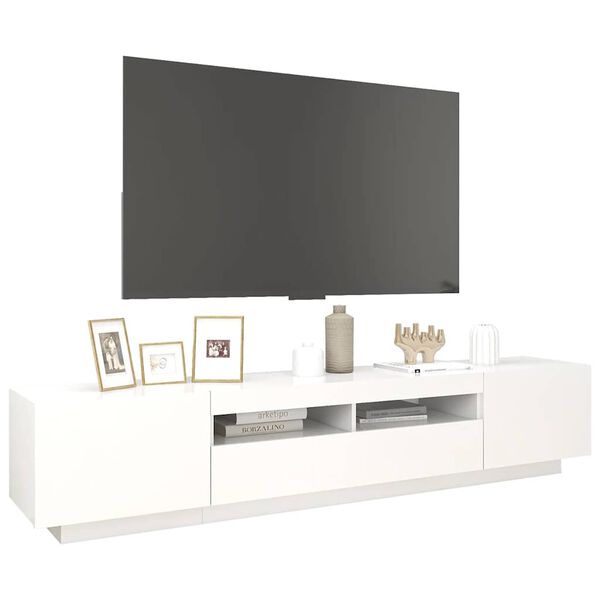 vidaXL Έπιπλο Τηλεόρασης με LED Λευκό 200 x 35 x 40 εκ.