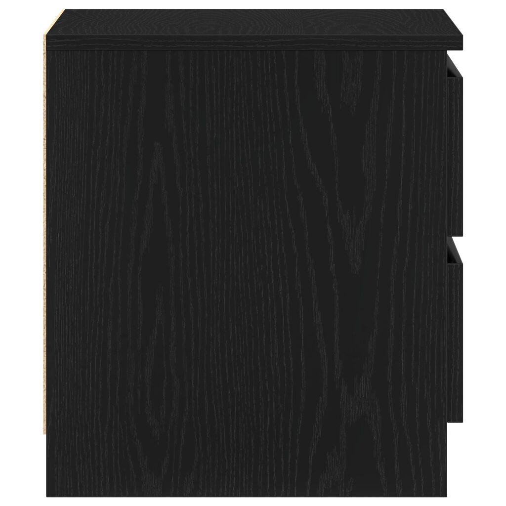 vidaXL Κομοδίνο Μαύρο Δρυς 50x40x43,5 εκ Επεξεργασμένο Ξύλο