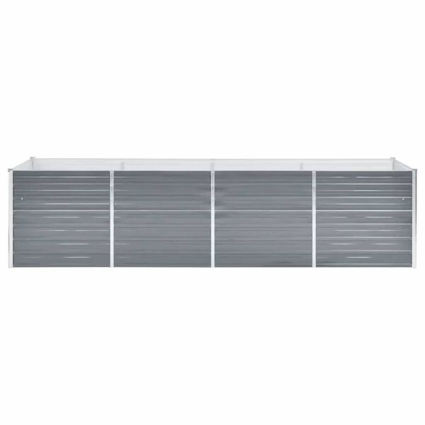 vidaXL Ζαρντινιέρα Υπερυψωμένη Γκρι 320x80x77 εκ. Γαλβανισμ. Χάλυβας