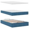 vidaXL Οθωμανικό κρεβάτι με στρώμα&LEDs Σκούρο μπλε 120x200cm Βελούδο