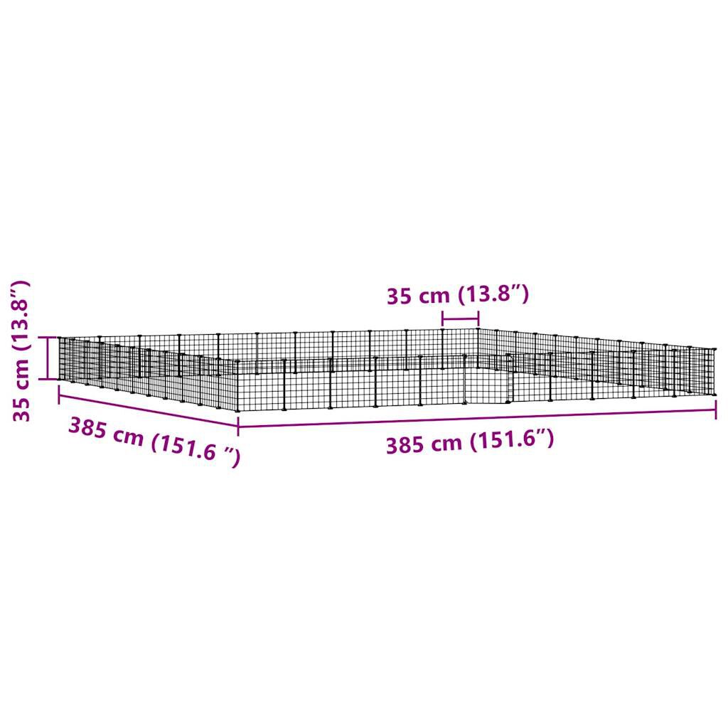 vidaXL Κλουβί Κατοικίδιων με 44 Πάνελ + Πόρτα Μαύρο 35 x 35εκ Ατσάλινο