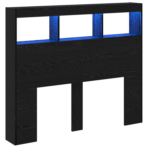 vidaXL Κεφαλάρι Μαύρη Οξυά 120 x 17 x 102 cm Επεξεργασμένο ξύλο