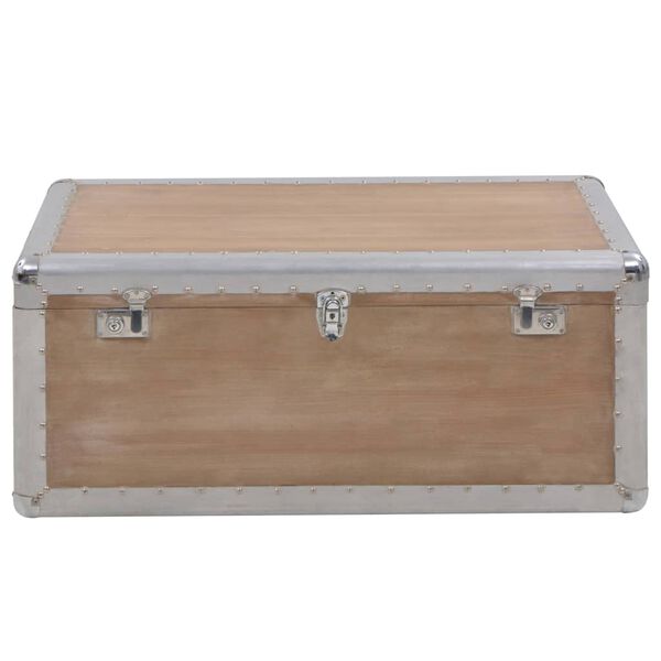 vidaXL Μπαούλο Αποθήκευσης Καφέ 91 x 52 x 40 εκ. από Μασίφ Ξύλο Ελάτης