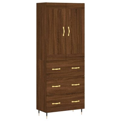 vidaXL Ντουλάπι Καφέ Δρυς 69,5 x 34 x 180 εκ. από Επεξεργασμένο Ξύλο