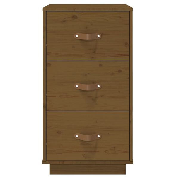 vidaXL Κομοδίνα 2 τεμ. Καφέ Μελί 40x40x75εκ. από Μασίφ Ξύλο Πεύκου