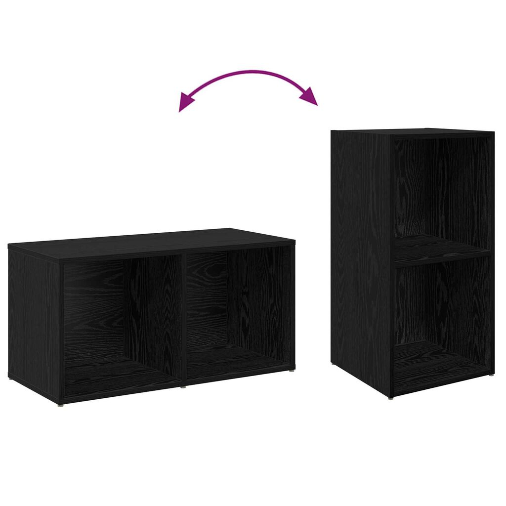 vidaXL Σετ επίπλου τηλεόρασης 2 pcs Μαύρη Δρυς 72 x 35 x 36.5 cm