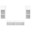 vidaXL Έπιπλα Τοίχου Τηλεόρασης 6 τεμ LED Λευκά από Επεξεργασμένο Ξύλο