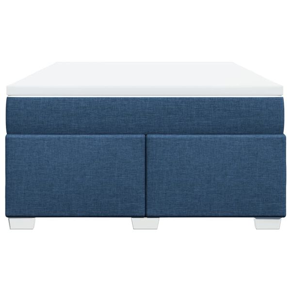 vidaXL Κρεβάτι Boxspring με Στρώμα Μπλε 140x200 εκ. Υφασμάτινο