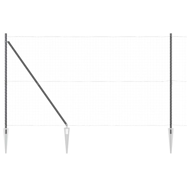 VidaXL Στυλοί Φράχτη με Σημείο 7 τεμ Ø32 mm 180 cm Γαλβανισμένο Ατσάλι