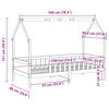 vidaXL Πλαίσιο Παιδικού Κρεβατιού Λευκό 90x190εκ από Μασίφ Ξύλο Πεύκου