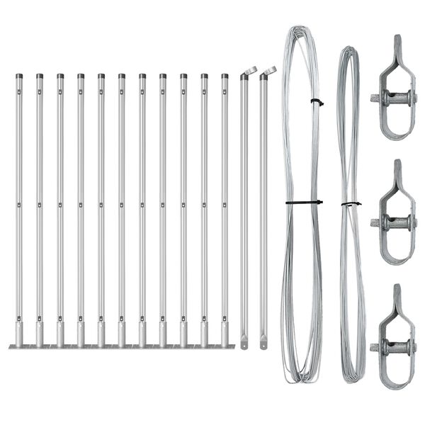vidaXL Πό posts φράχτη 13 pcs Ασημί Ø32mm 70 εκ Γαλβανισμένος χάλυβας