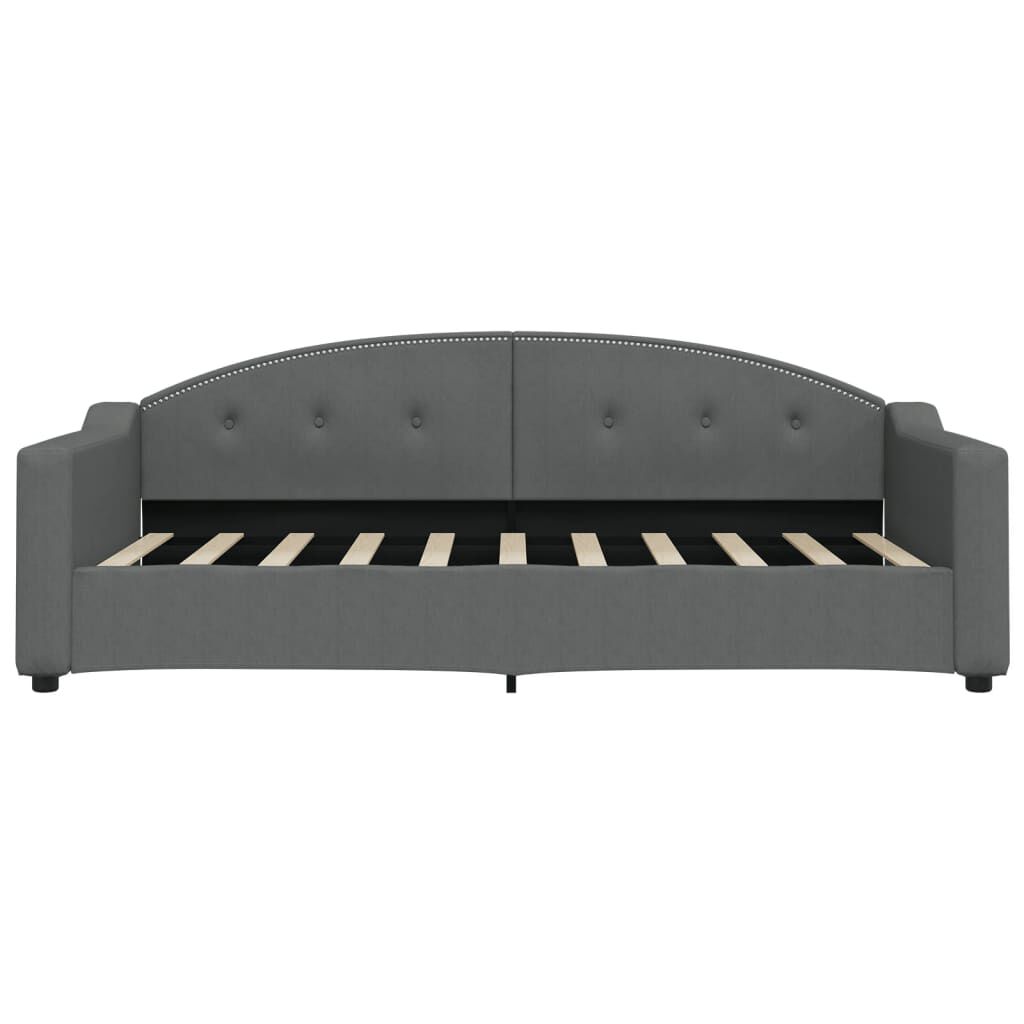 vidaXL Καναπές Κρεβάτι με Στρώμα Σκούρο Γκρι 90 x 190 εκ. Υφασμάτινο