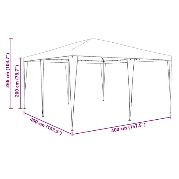 vidaXL Σκηνή Πάρτυ Ανθρακί, Λευκό 400 x 400 x 266 εκ