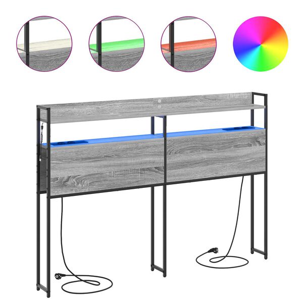 vidaXL Κεφαλάρι Αποθήκης Γκρι Sonoma 120 cm Επεξεργασμένο ξύλο