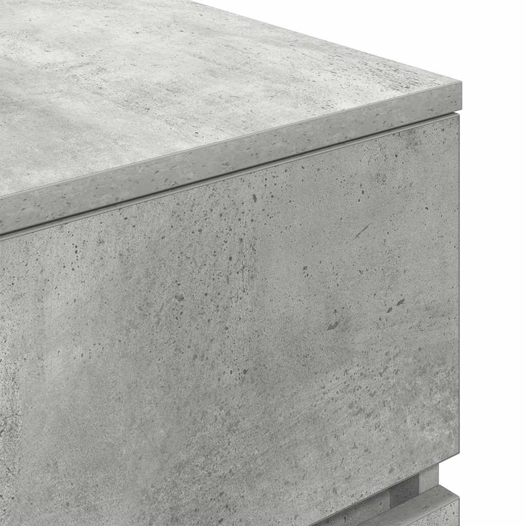 vidaXL Κομοδίνο με 3 συρτάρια Μπετόν Γκρι 39x35x65 εκ.