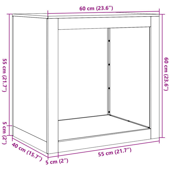 vidaXL Ράφι Καυσόξυλων Ανθρακί 60x40x60 εκ. Ατσάλινο
