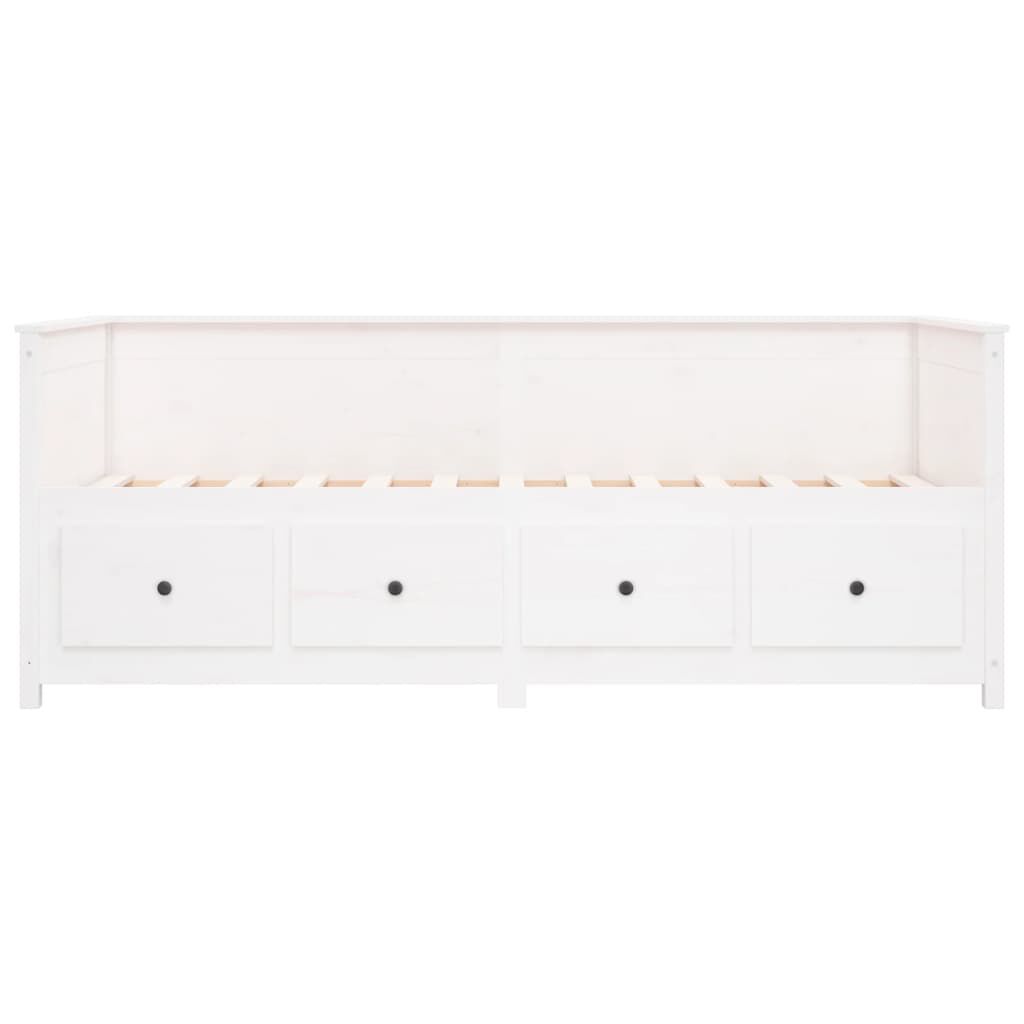 vidaXL Κρεβάτι ημέρας χωρίς στρώμα Λευκό 100x200 cm Στερεό ξύλο πεύκο