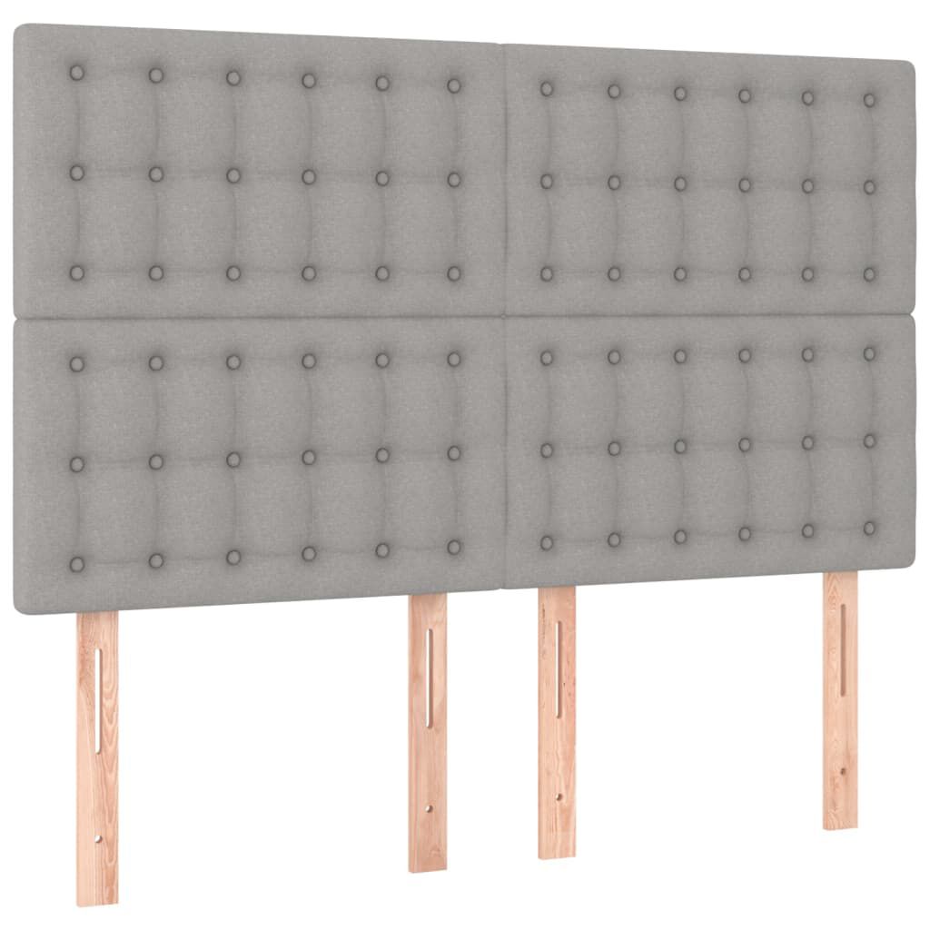vidaXL Κρεβάτι Boxspring με Στρώμα Ανοιχτό Γκρι 140x200 εκ. Υφασμάτινο