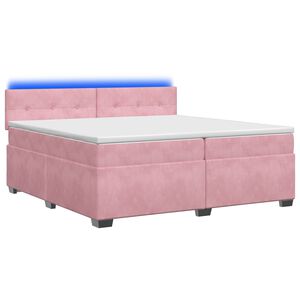 vidaXL &Kappa;&rho;&epsilon;&beta;ά&tau;&iota; Box Spring &mu;&epsilon; &Sigma;&tau;&rho;ώ&mu;&alpha; &kappa;&alpha;&iota; LED &Rho;&omicron;&zeta; 200 x 200 cm &Beta;&epsilon;&lambda;&omicron;ύ&delta;&omicron;