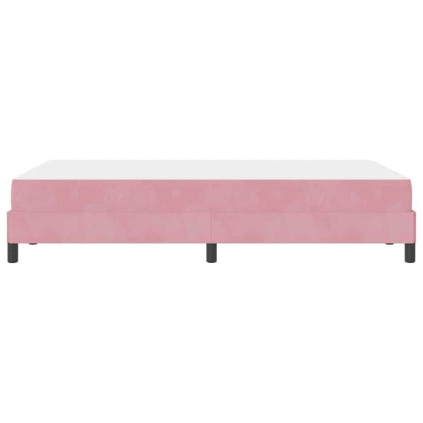 vidaXL Κρεβάτι box spring με στρώμα Ροζ 120 x 220 cm Βελούδο