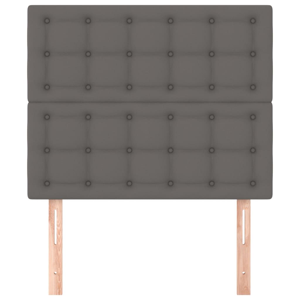 vidaXL Κεφαλάρια Κρεβατιού 2 τεμ. Γκρι 100x5x78/88 εκ.Συνθετικό Δέρμα
