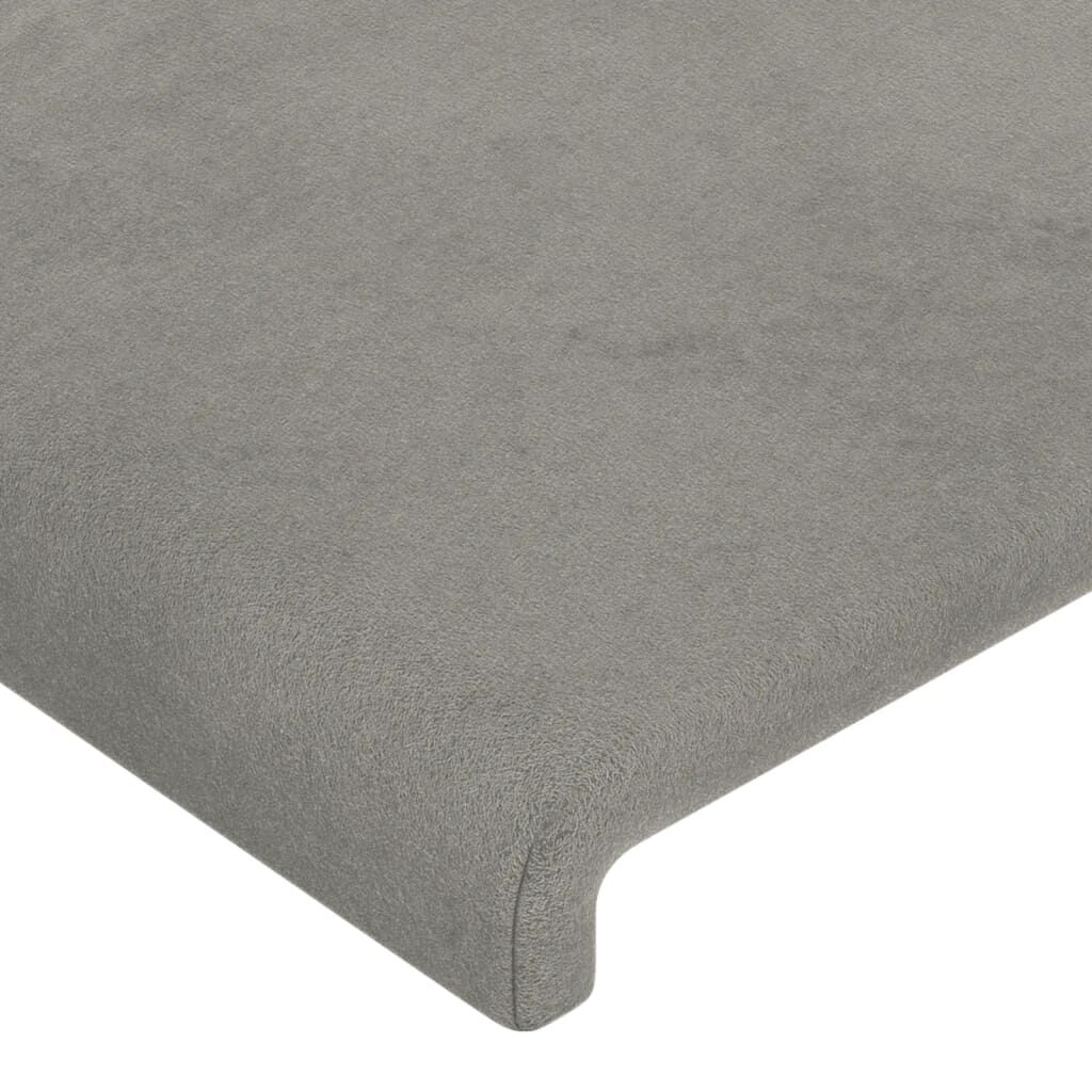 vidaXL Κεφαλάρι με Πτερύγια Ανοιχτό Γκρι 83x16x118/128 εκ. Βελούδινο