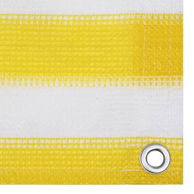 vidaXL Διαχωριστικό Βεράντας Κίτρινο / Λευκό 120 x 600 εκ. από HDPE