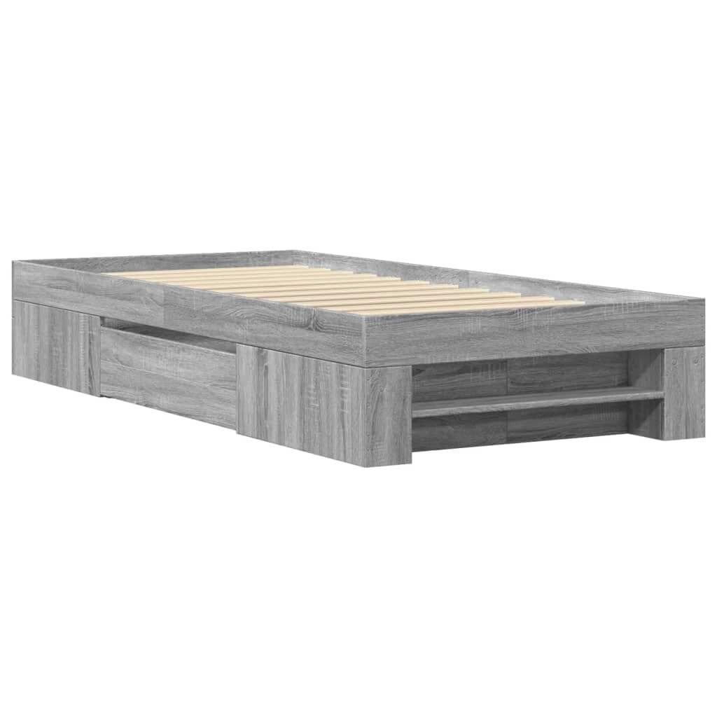 vidaXL Πλαίσιο Κρεβατιού Γκρι Sonoma 100x200 εκ. Επεξεργασμένο Ξύλο