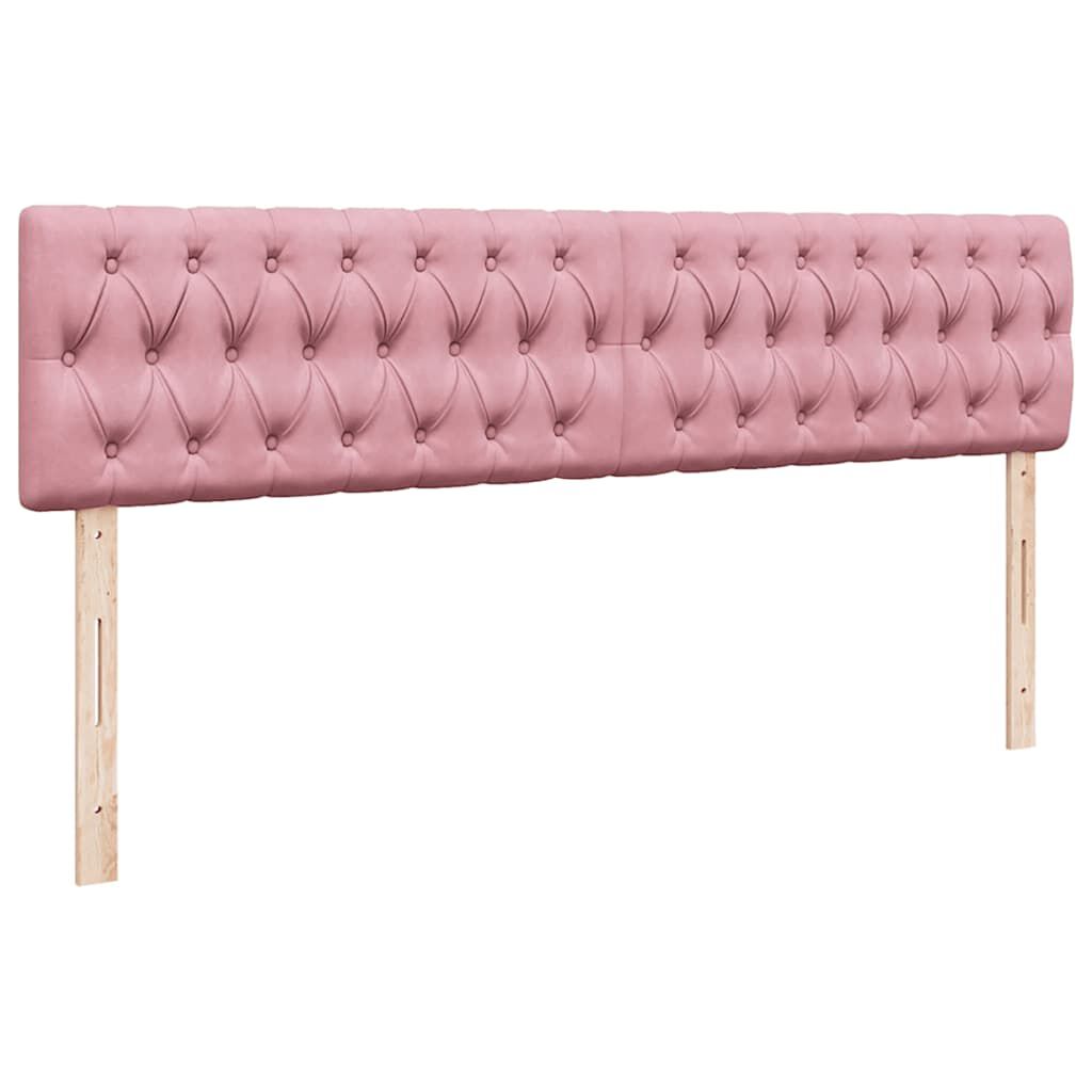 vidaXL Οθωμανικό κρεβάτι με στρώμα & LEDs Ροζ 180x200cm Velvet