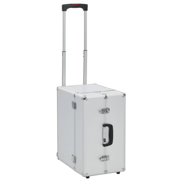 vidaXL Βαλίτσα Τρόλεϊ Επαγγελματική Ασημί 47 x 39 x 27 εκ. Αλουμινίου