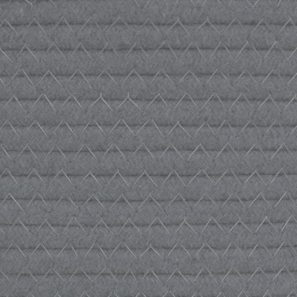 vidaXL Καλάθια Αποθήκευσης 2 τεμ. Γκρι/Λευκό Ø28 x 28 εκ. Βαμβακερά