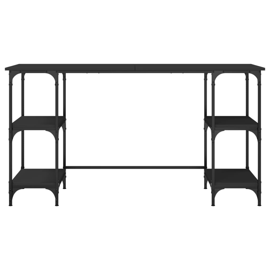 vidaXL Γραφείο Μαύρο 140 x 50 x 75 εκ. Μέταλλο & Επεξεργασμένο Ξύλο