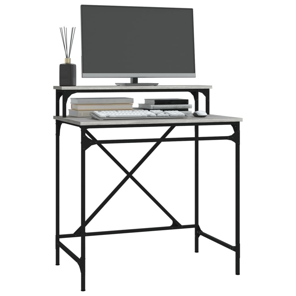vidaXL Γραφείο Γκρι Sonoma 80x50x90 εκ. από Επεξεργασμένο Ξύλο