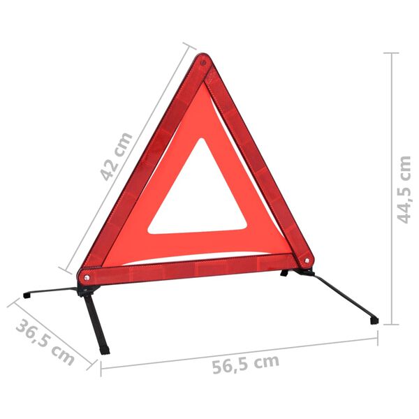 vidaXL Τρίγωνα Ασφαλείας 4 τεμ. Κόκκινα 56,5 x 36,5 x 44,5 εκ.