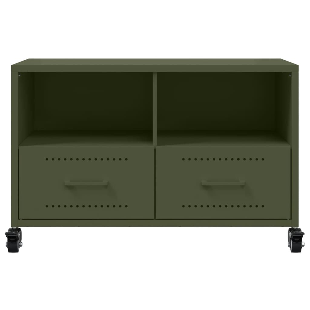 vidaXL Έπιπλο Τηλεόρασης Πράσινο Λαδί 68x39x43,5 εκ. από Ατσάλι