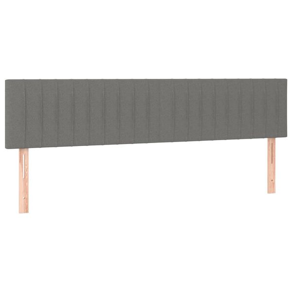 vidaXL Κρεβάτι Boxspring με Στρώμα Σκούρο Γκρι 180x200 εκ Υφασμάτιν