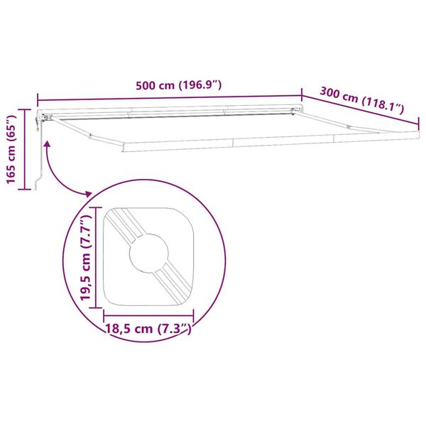 Αντιανεμικό Ανθρακί 5 x 3 m Μέταλλο