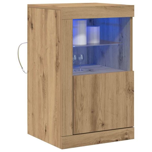 vidaXL &Pi;&lambda;&epsilon;&upsilon;&rho;&iota;&kappa;ό &Tau;&rho;&alpha;&pi;έ&zeta;&iota; LED 2 pcs Artisan Oak 41 x 37 x 67 &epsilon;&kappa;