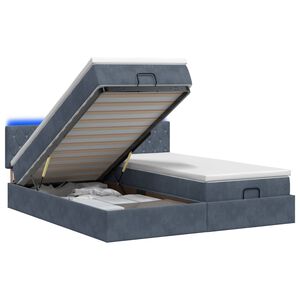 vidaXL &Kappa;&rho;&epsilon;&beta;ά&tau;&iota; Ottoman &mu;&epsilon; &Sigma;&tau;&rho;ώ&mu;&alpha; &kappa;&alpha;&iota; LED &Sigma;&kappa;&omicron;ύ&rho;&omicron; &Gamma;&kappa;&rho;&iota; 160 x 200 cm