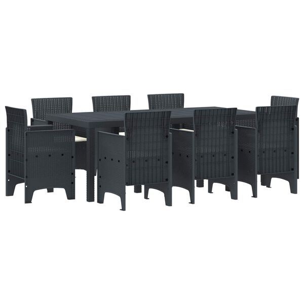 vidaXL &Sigma;έ&tau; &phi;&alpha;&gamma;&eta;&tau;&omicron;ύ &gamma;&iota;&alpha; &kappa;ή&pi;&omicron; 9 pcs &Alpha;&nu;&theta;&rho;&alpha;&kappa;ί Rattan Polt