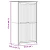 vidaXL Ντουλάπα BODO Λευκή/Καφέ 99x53,5x173 εκ. Μασίφ Ξύλο Πεύκου