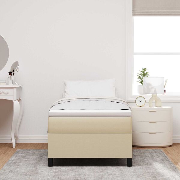 vidaXL Κρεβάτι Box Spring Ανοιχτό Πράσινο Γκρι 90x200 εκ Ύφασμα Κορντουρόι