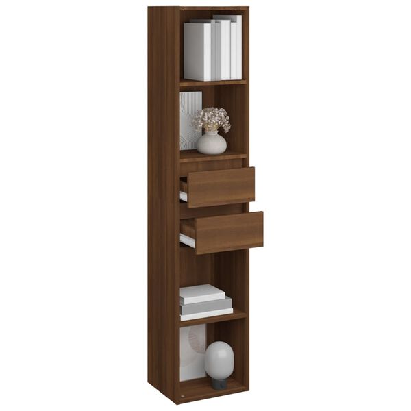 vidaXL Βιβλιοθήκη Καφέ Δρυς 36 x 30 x 171 εκ. από Επεξεργασμένο Ξύλο