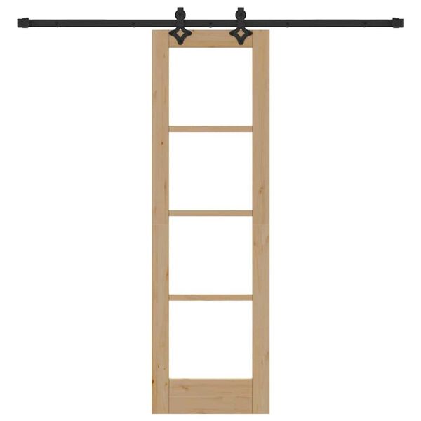vidaXL Συρόμενη Πόρτα ORKDAL Καφέ 61 x 198.5 εκ. Ξύλο και μέταλλο