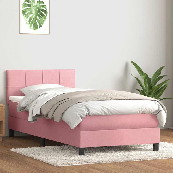 vidaXL &Kappa;&rho;&epsilon;&beta;ά&tau;&iota; Boxspring &mu;&epsilon; &Sigma;&tau;&rho;ώ&mu;&alpha; &Rho;&omicron;&zeta; 100x210 &epsilon;&kappa;. &Beta;&epsilon;&lambda;&omicron;ύ&delta;&iota;&nu;&omicron;