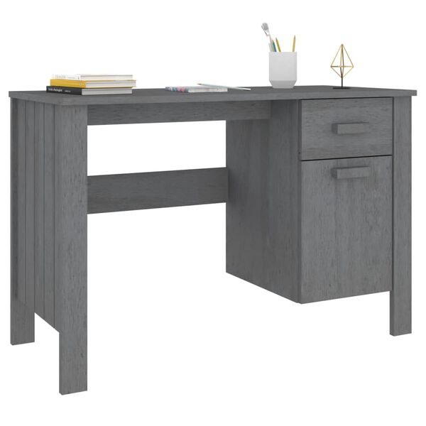 vidaXL Γραφείο HAMAR Σκ. Γκρι 113 x 50 x 75 εκ. Μασίφ Ξύλο Πεύκου