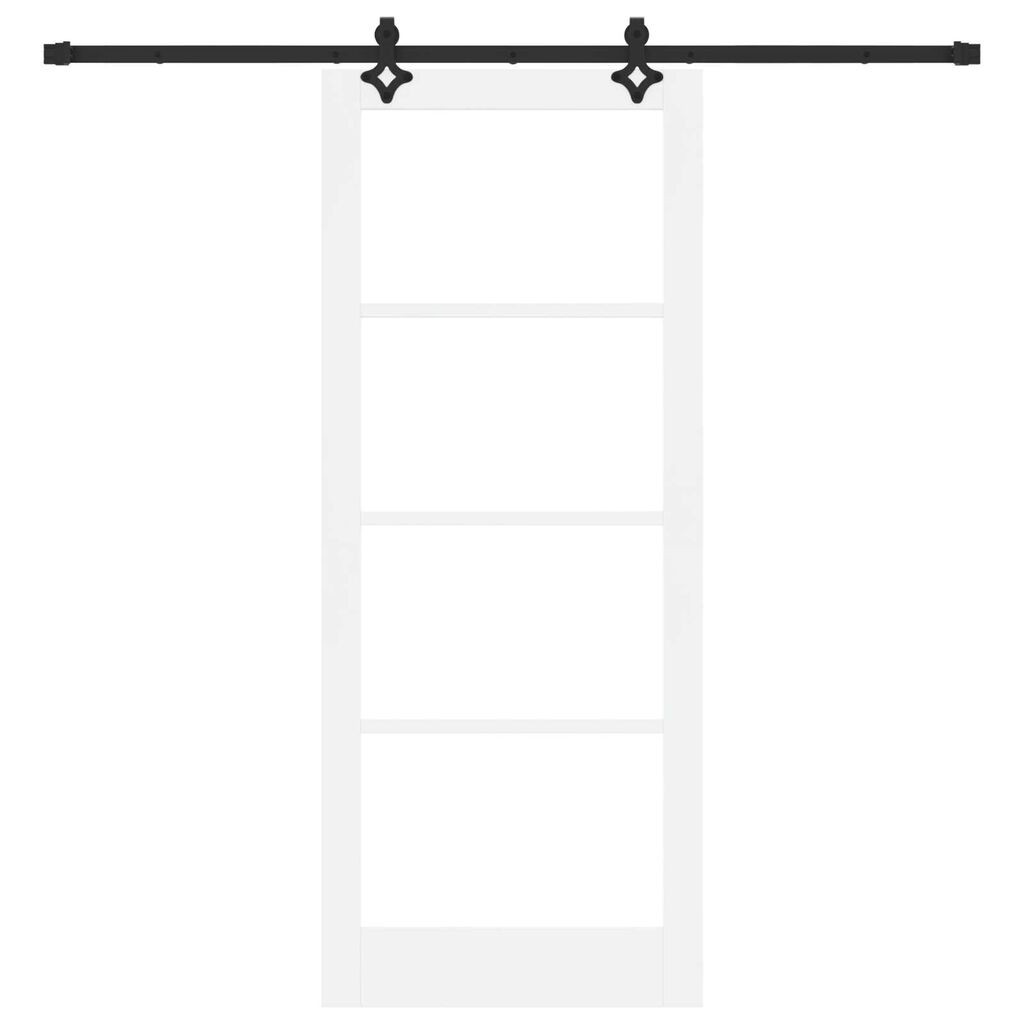 vidaXL Συρόμενη Πόρτα Λευκό 86 x 211 cm Ξύλο και μέταλλο